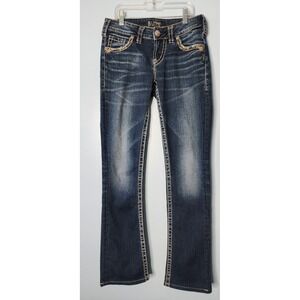 Silver Jeans Embellished Pocket Bootcut‎ Jeans Dark Wash Women's 26x30